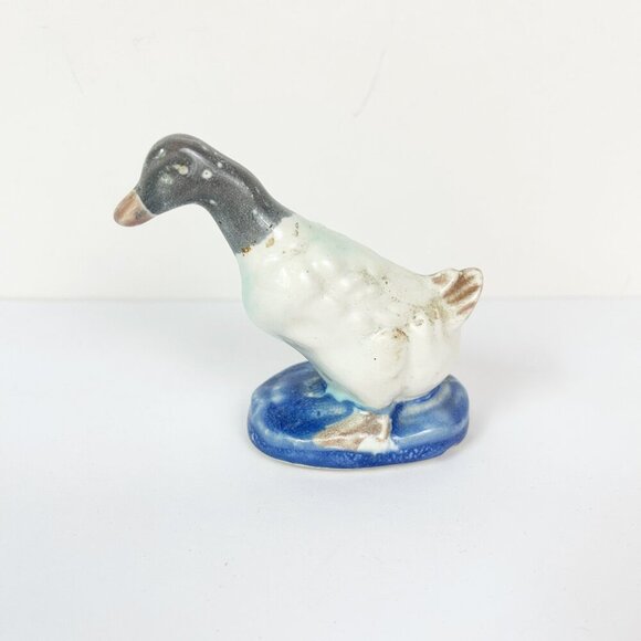 Other - Vintage Ceramic Hand Painted Duck Goose Figurine 3" Tall Collectible MCM